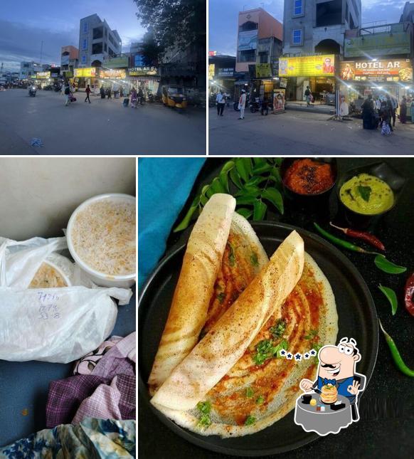 Among different things one can find food and exterior at Hotel AR