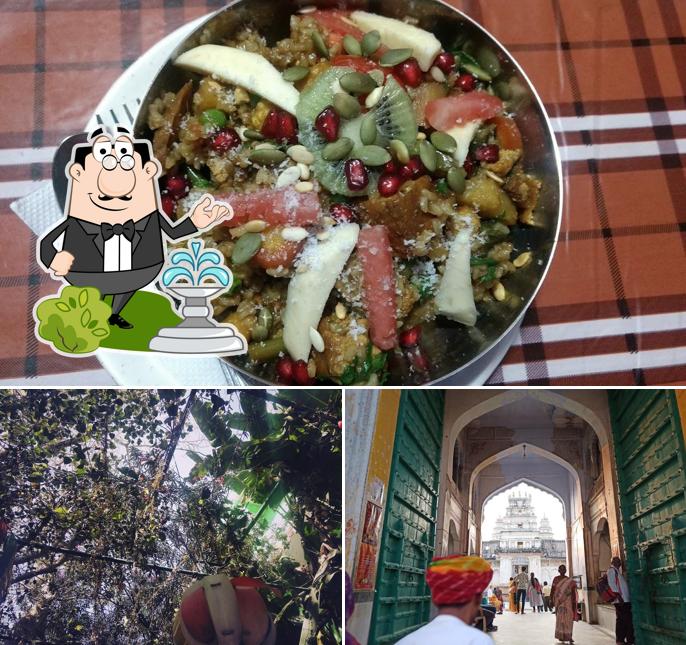 The image of Honey & Spice’s exterior and food