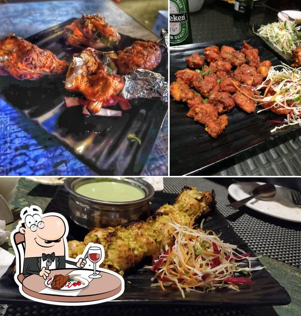 Meat dishes are offered by K-Grill Bar & Kitchen Nallagandlla branch