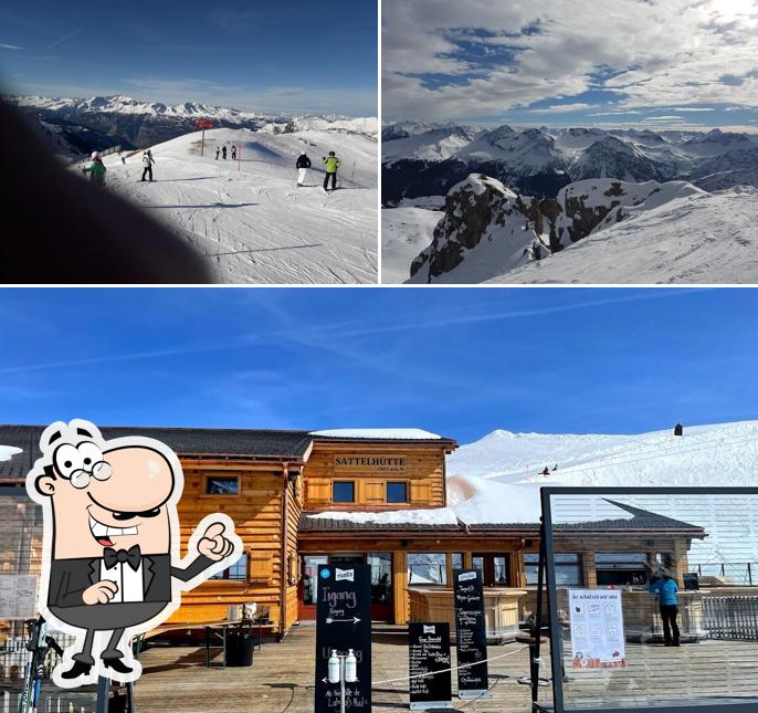 Goditi la vista dagli esterni di Bergrestaurant Sattelhütte