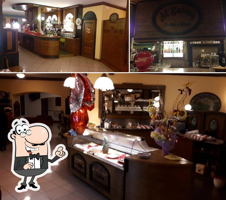 Questa è la immagine che mostra la interni e bancone da bar di Al Barcon Ristorante-pizzeria e Residence