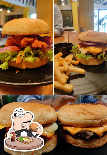 Order a burger at happy hoolock's