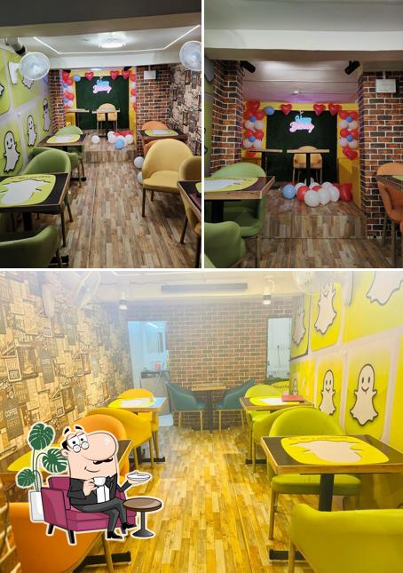 The interior of Snapchat Cafe