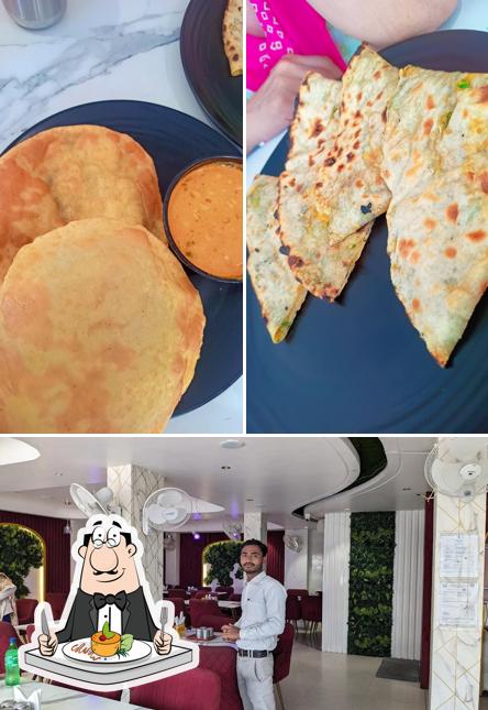 This is the image showing food and interior at Vrindavan City Restaurant (Best Restaurant In Vrindavan)