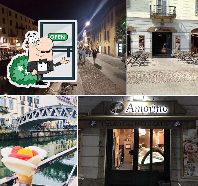 Goditi la vista dall'area esterna di Gelateria Amorino Navigli