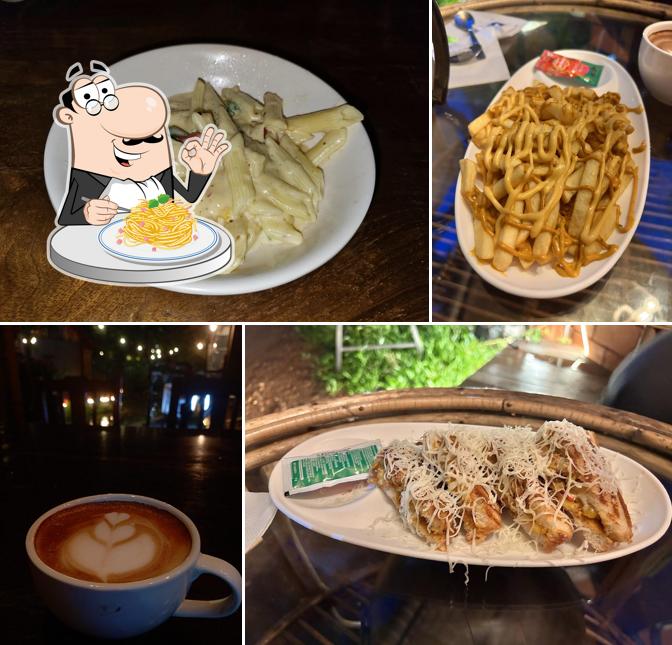 Spaghetti carbonara at Horse Ranch Cafe