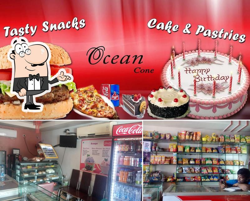 The image of Ocean Cone’s interior and dessert
