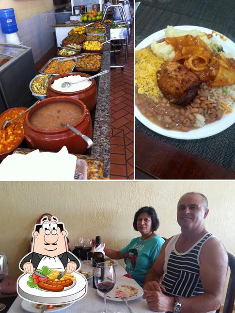 A ilustração do Restaurante Chapa Grill’s comida e interior