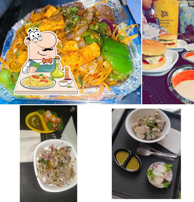 Pad thai and hamburger at Swaad Food Corner