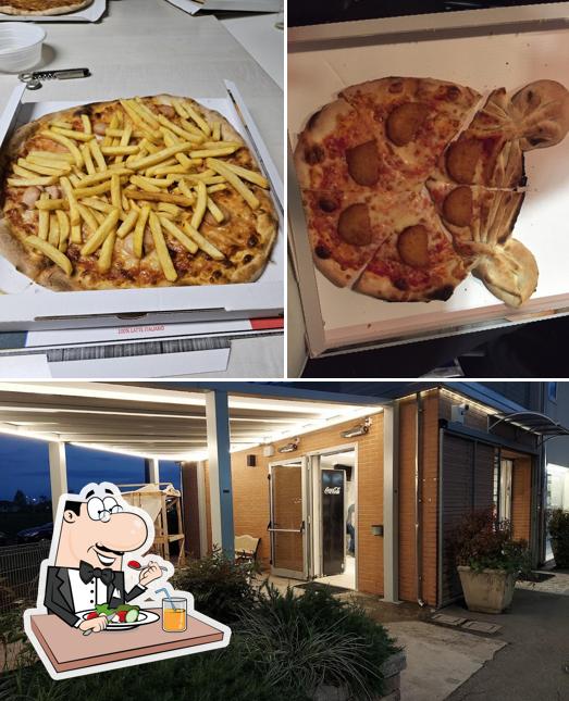 Dai un’occhiata alla immagine che raffigura la cibo e esterno di Pizzeria Antica Roma