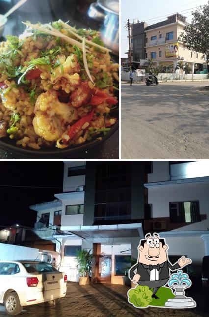 This is the picture depicting exterior and food at HN Residency
