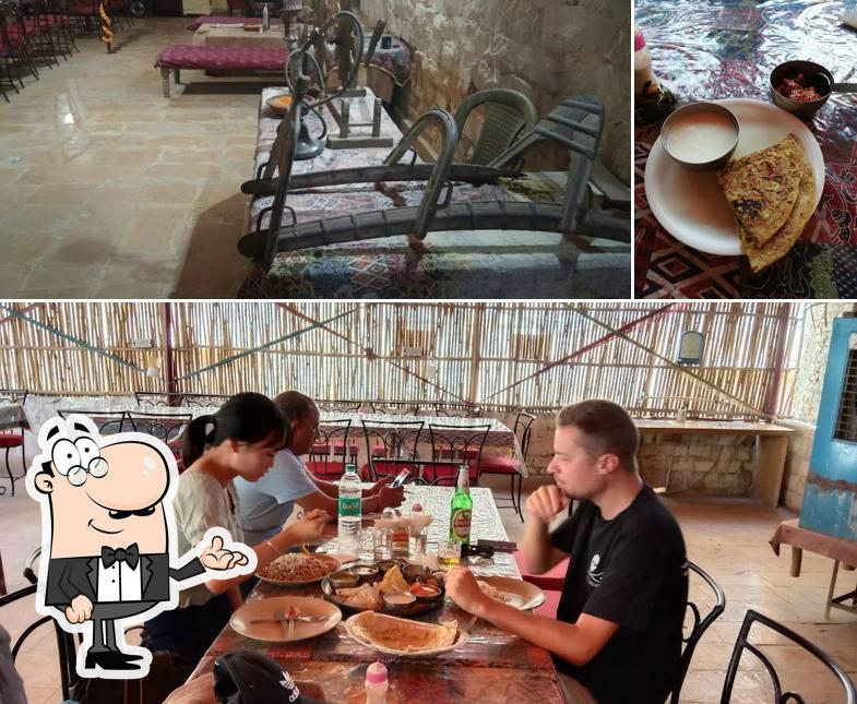 The restaurant's interior and food