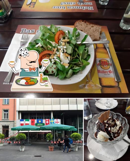 Tra le varie cose da Arcade AG Baden si possono trovare la cibo e esterno