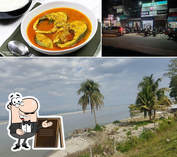 The photo of Asha Hotel’s exterior and food