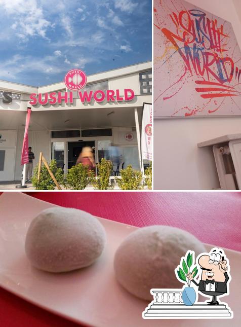 Parmi les diverses choses de la extérieur et la nourriture, une personne peut trouver sur Sushi World