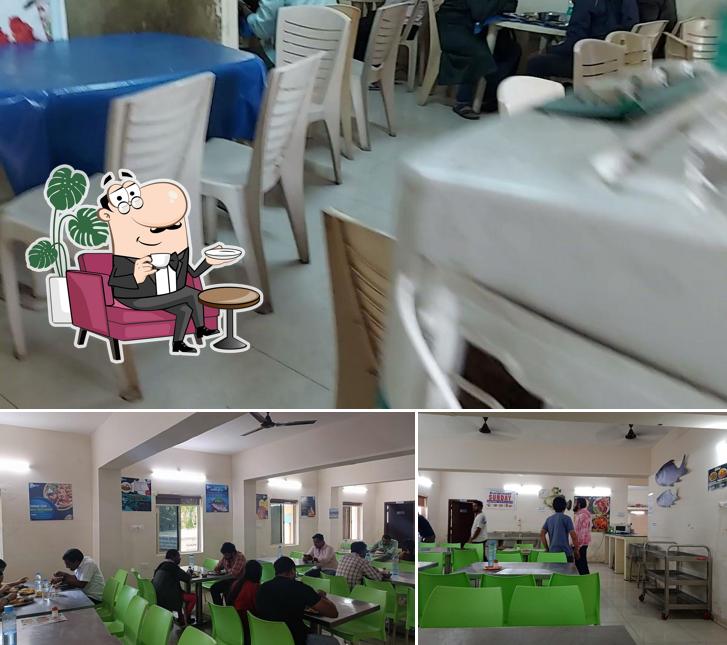 The interior of Telangana State Fish Canteen