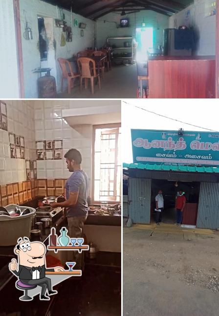 The image of interior and exterior at Anandh Mess