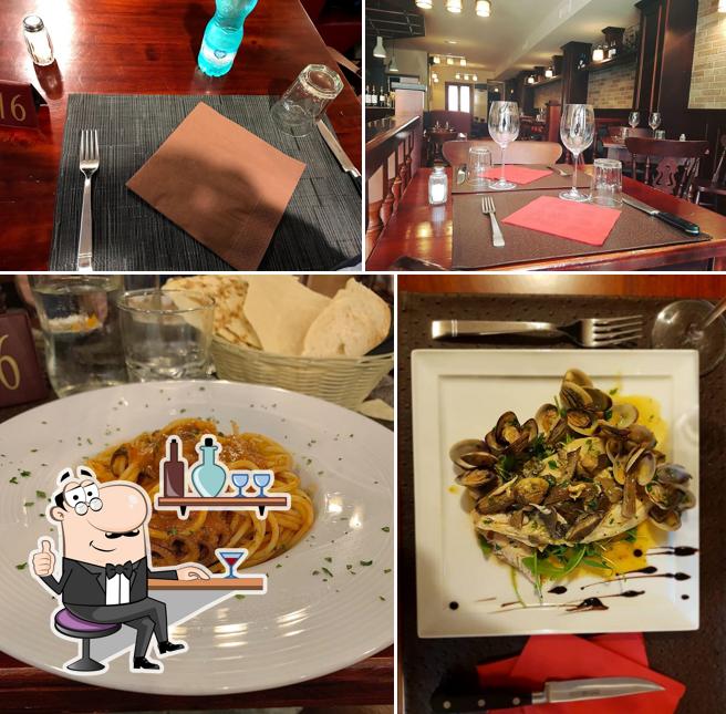 La interni e cibo del ristorante