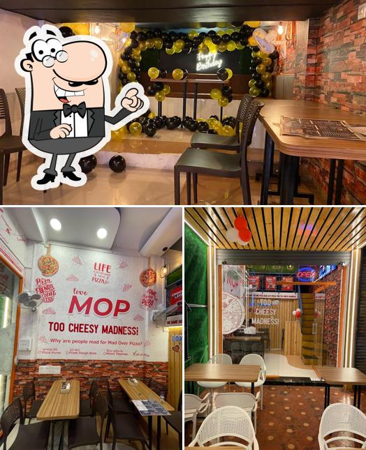 The interior of Mad over Pizza, Cannaught Chhatrapati Sambhaji Nagar