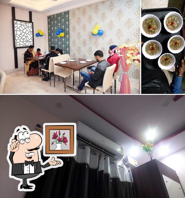 Take a look at the picture showing interior and food at RG RESTURANT