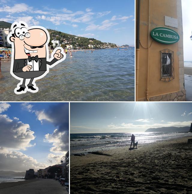 Puoi goderti l'aria fresca da seduto all'esterno di La Cambusa ristorante specialità di mare Alassio
