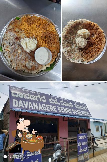 This is the photo displaying food and exterior at Davagere Benne Dose Hotel