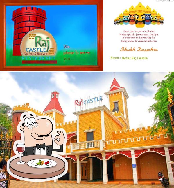 Among different things one can find food and exterior at Hotel Raj Castle - RC