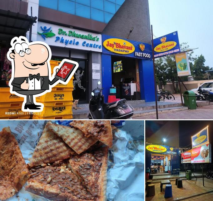 The picture of exterior and food at Jay Bhavani Vadapav , Hathijan