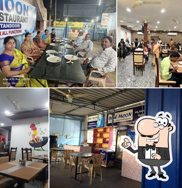 The interior of Blue Moon Veg/Egg Family Garden Restaurant