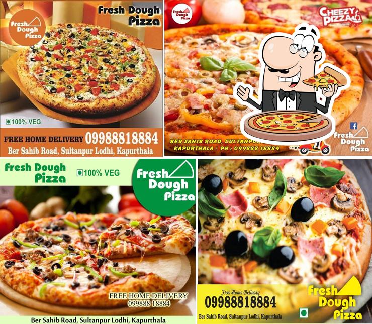 Try out pizza at Fresh Dough Pizza