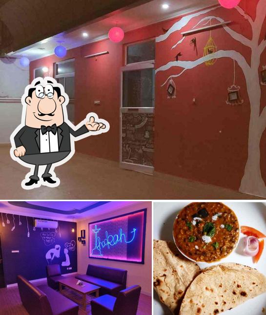 Check out the picture displaying interior and food at Roof And Soup