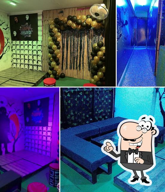 The interior of The hunters at day and night cafe