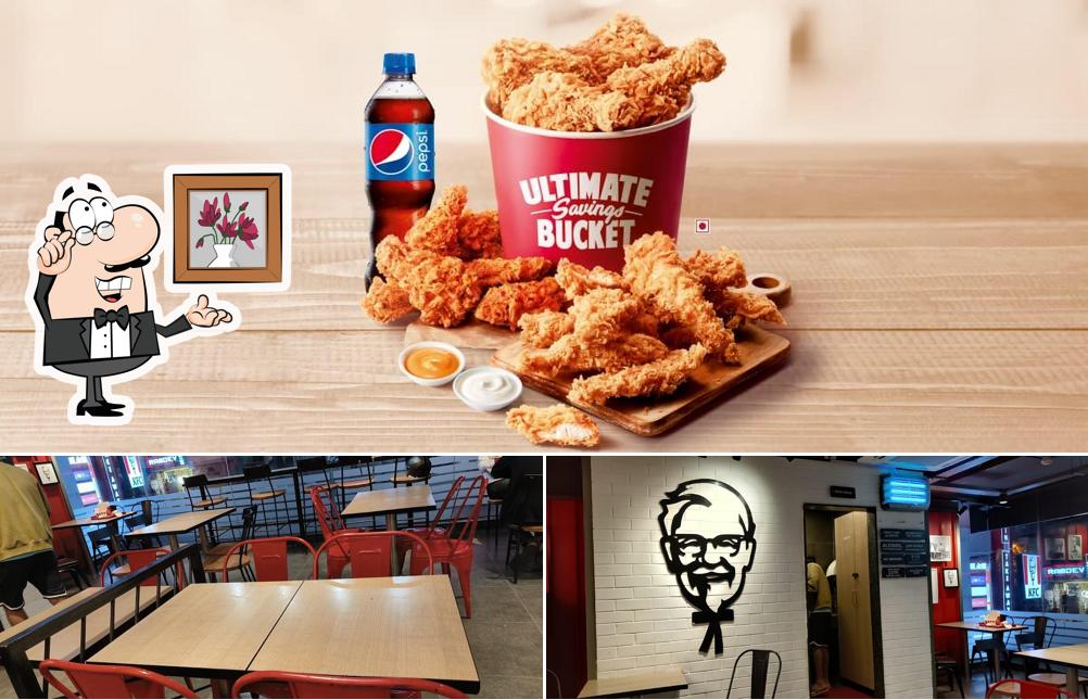 This is the photo showing interior and beverage at KFC