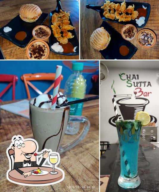 Among various things one can find food and drink at CHAI SUTTA BAR