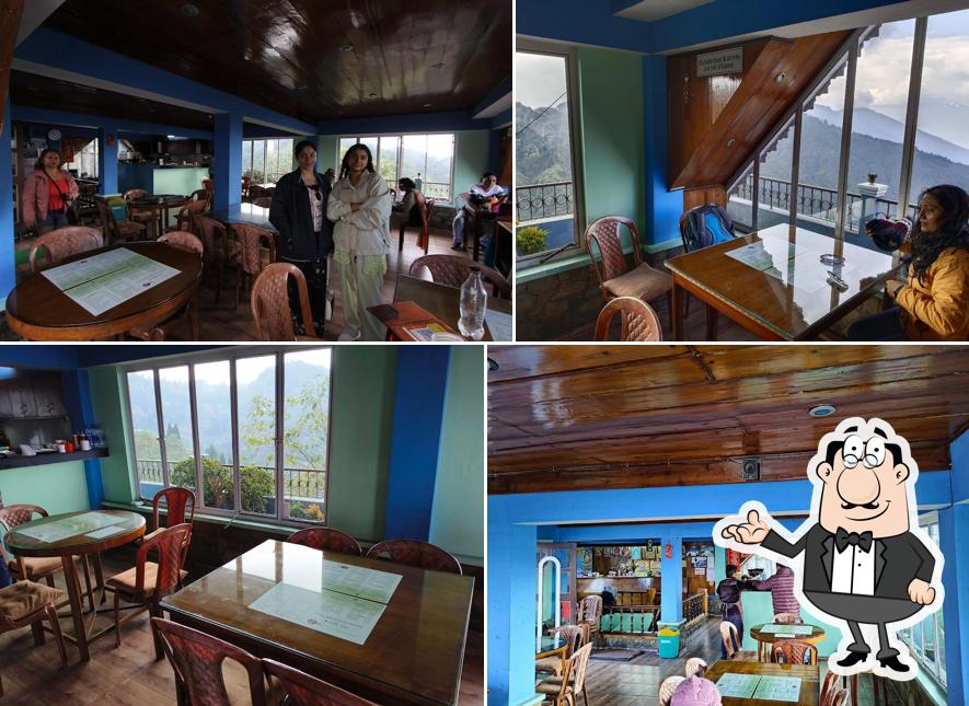 Take a seat at one of the tables at Misty Mountain Restaurant