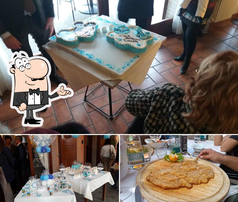 Questa è la immagine che presenta la interni e cibo di Osteria Cologno