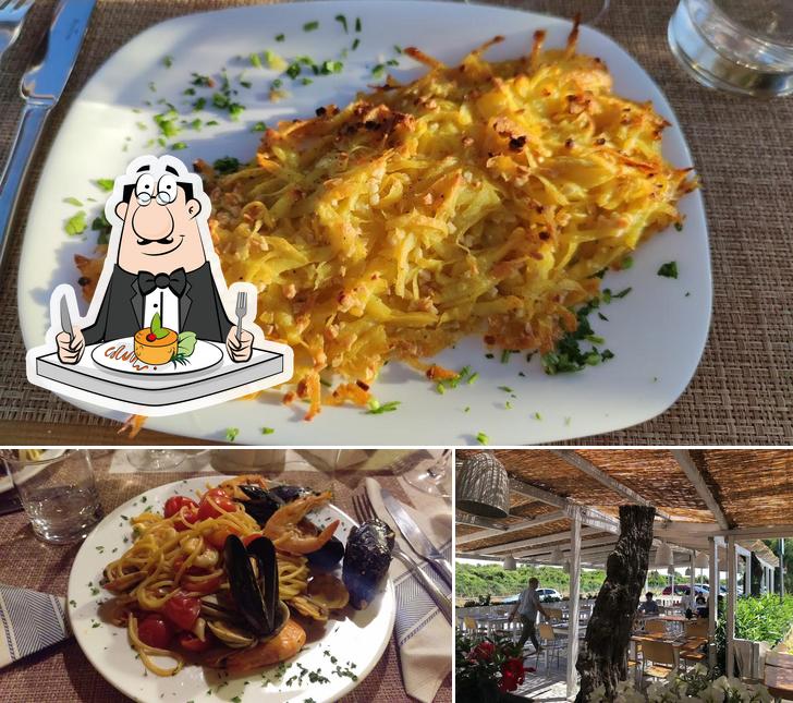 La cibo e esterno del ristorante