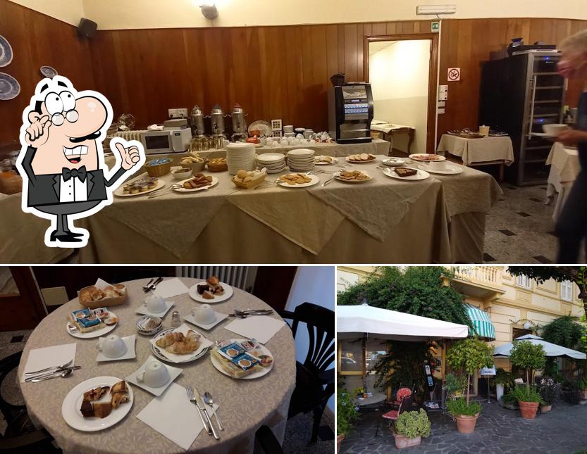 La interni e tavolo da pranzo del ristorante