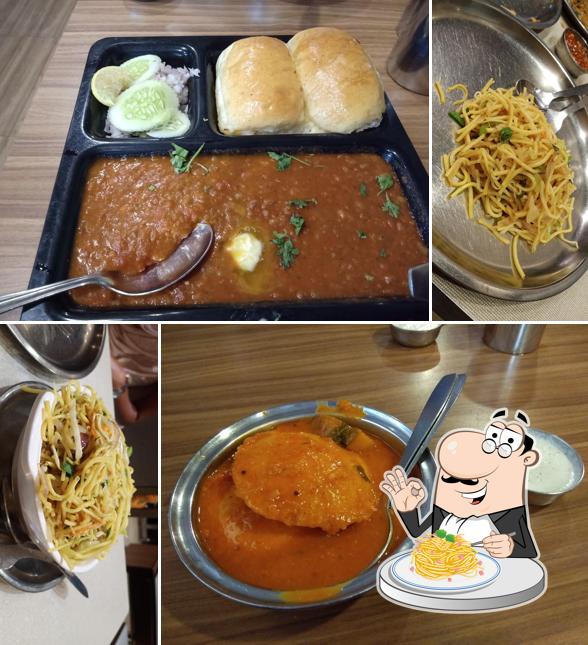 Spaghetti carbonara at Hotel Aradhana Pure Veg