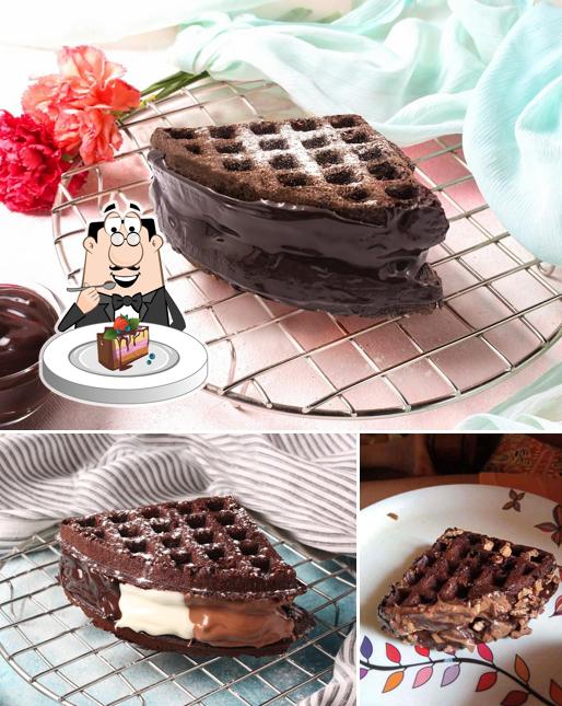 Chocolate cake at The Belgian Waffle Co