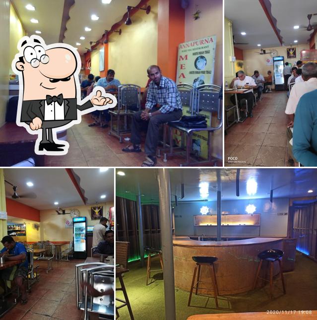 The interior of Annapurna Pure Veg Family Restaurant