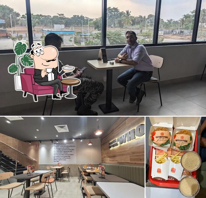 The image of interior and food at Burger King