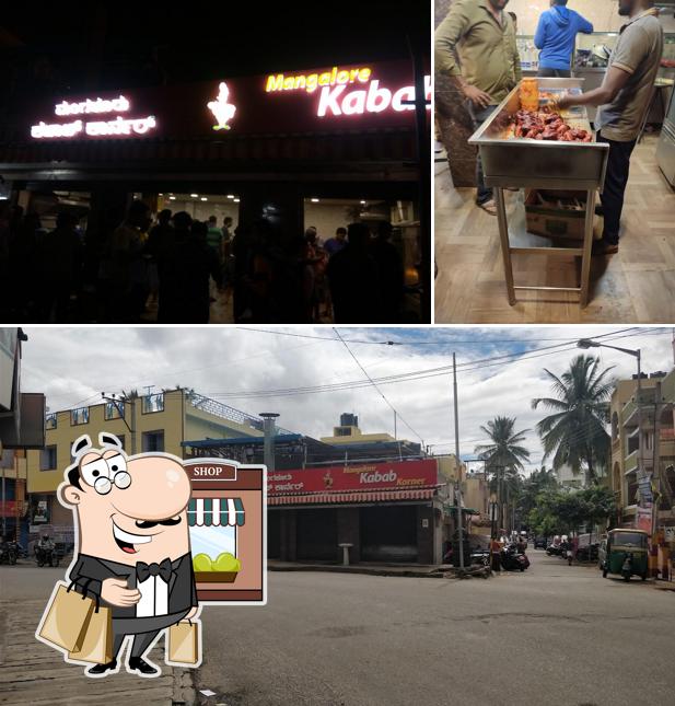 The picture of exterior and food at Mangalore Kabab Korner