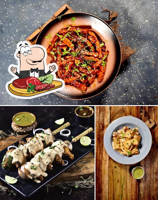 Order meat dishes at Momo Nation Cafe