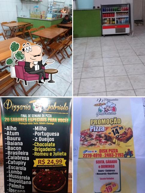 O interior do Pizzaria Gabriela