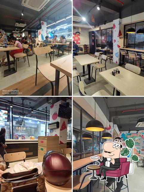 The interior of Domino's Pizza