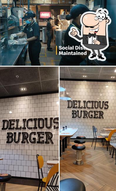 Take a look at the photo showing interior and exterior at McDonald's
