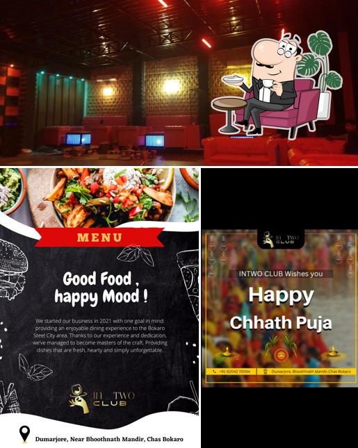 Among various things one can find interior and food at Intwo club