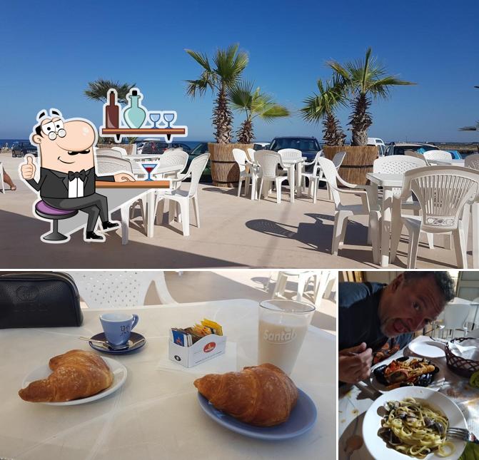 La interni e cibo del ristorante