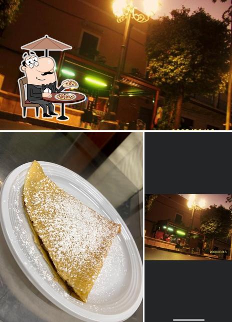 La esterno e cibo del ristorante